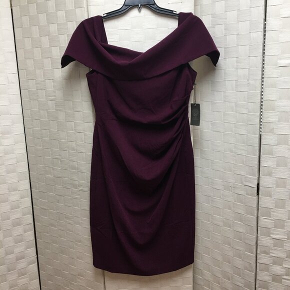 Vince Camuto wine - plum ruched dress size 16 - Picture 1 of 13